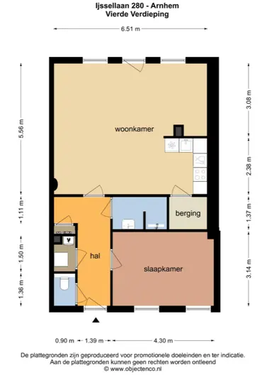 68m2 Wohnung zur Miete für 1104.46€/Monat in IJssellaan 280, Arnhem