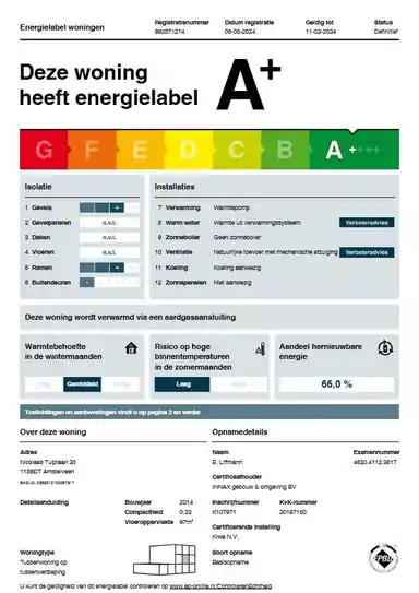 97μ² Διαμέρισμα προς ενοικίαση για 1729€/μήνα σε Nicolaas Tulplaan, Amstelveen