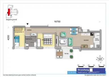 51m2 Appartement à louer pour 1200€/mois à Strandweg, Hook of Holland