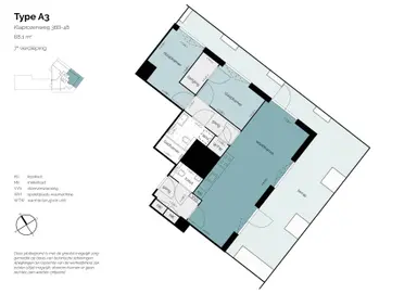 67m2 Appartement à louer pour 2050€/mois à Klaprozenweg 36B-41, Amsterdam