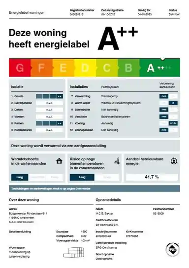 100μ² Διαμέρισμα προς ενοικίαση για 2101€/μήνα σε Burgemeester Rijnderslaan, Amstelveen