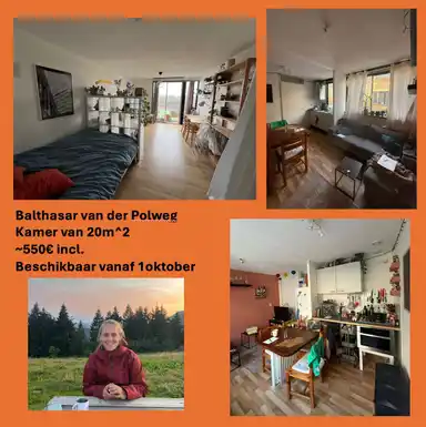 19m2 Camera in affitto per 424.74€/mese a Balthasar van der Polweg 522, Delft