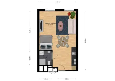 41m2 studio to rent for 1049€/month in Schipluidenlaan 492, Amsterdam