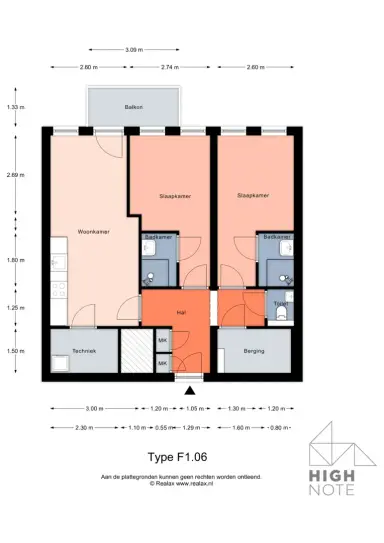 63m2 Wohnung zur Miete für 1601€/Monat in Bodestraat 421, Almere