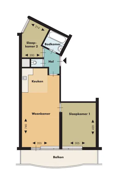 53m2 Appartement à louer pour 1119€/mois à Admiraal de Ruyterweg, Rotterdam