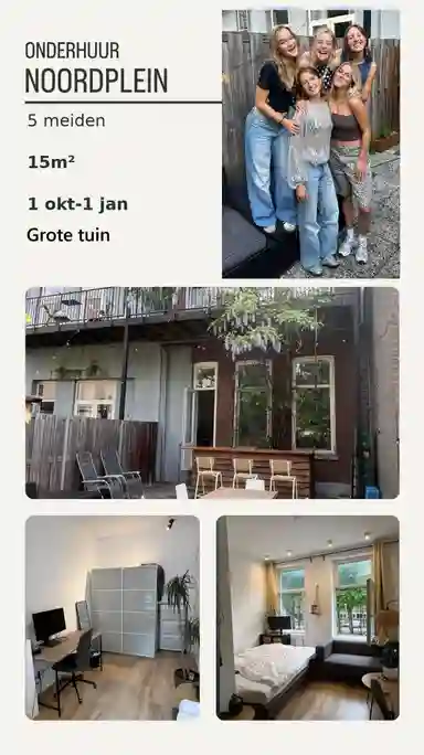 15μ² Δωμάτιο προς ενοικίαση για 765€/μήνα σε Noordplein, Rotterdam