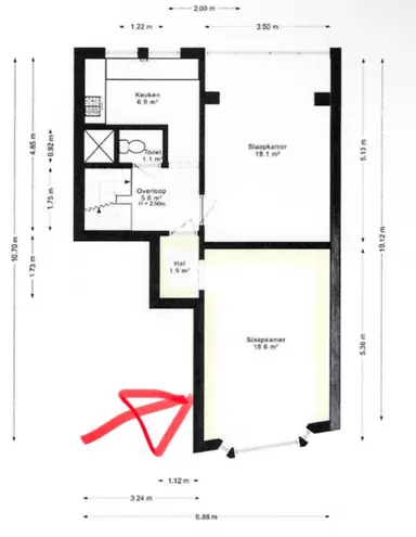 21m2 room to rent for 655€/month in Damsterdiep, Groningen