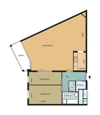 90m2 Appartement à louer pour 1315€/mois à Anna Paulownahof, Tilburg
