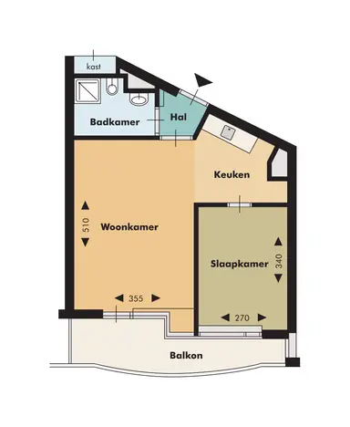 39μ² Διαμέρισμα προς ενοικίαση για 988€/μήνα σε Admiraal de Ruyterweg, Rotterdam