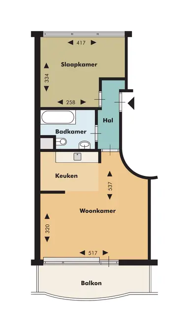 47μ² Διαμέρισμα προς ενοικίαση για 1016€/μήνα σε Linker Rottekade, Rotterdam