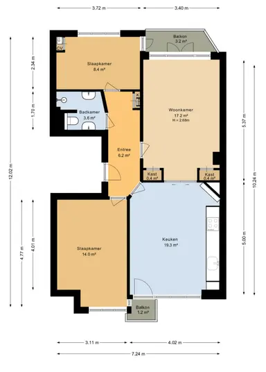 m2 apartment to rent for 2800€/month in Stadionweg, Amsterdam