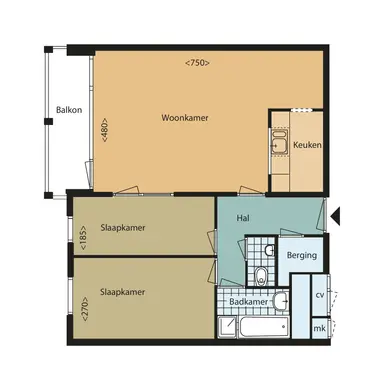 70m2 Appartement te huur voor 1119€/maand in Anna Paulownahof, Tilburg