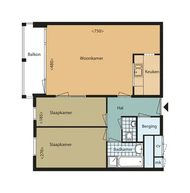 70m2 Appartement te huur voor 1119€/maand in Anna Paulownahof 109, Tilburg