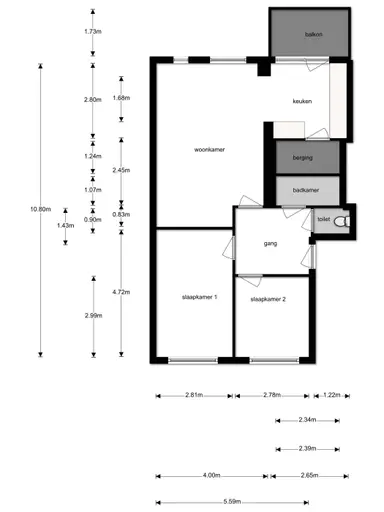 66m2 apartment to rent for 1750€/month in Jacob van Lennepkade, Amsterdam