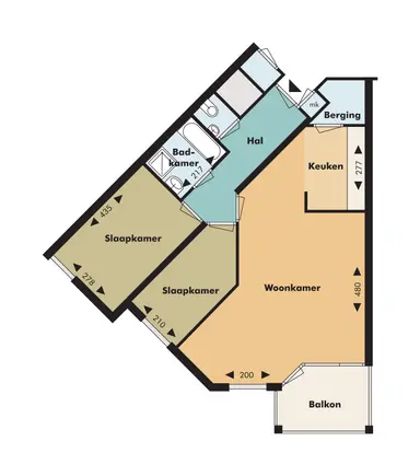 60m2 Appartement à louer pour 1070€/mois à Anna Paulownahof 210, Tilburg