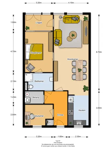 93m2 apartment to rent for 1285€/month in Bloemendalsweg 11F-25, Colmschate