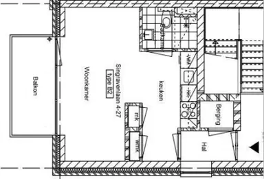 29m2 studio à louer pour 1041.84€/mois à Singravenlaan, Arnhem