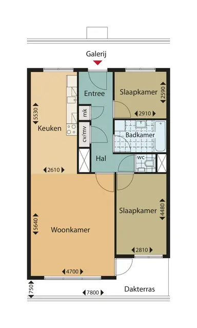 80m2 Appartement à louer pour 1222€/mois à Slachthuisstraat 159, The Hague