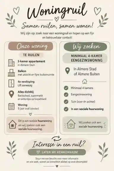 72m2 Appartement te huur voor 831€/maand in Duinrandweg, Almere