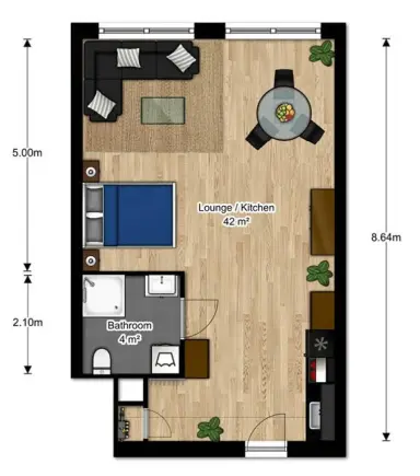 46m2 studio to rent for 1077€/month in Brede Hilledijk 102D, Rotterdam