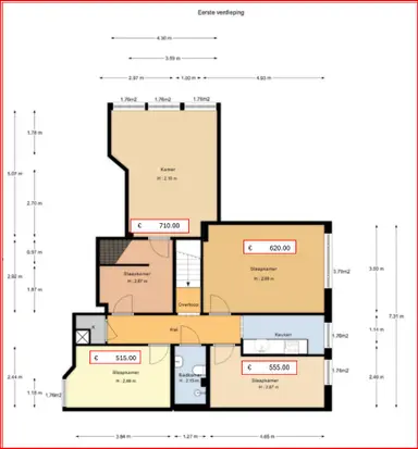 90m2 Appartement te huur voor 2400€/maand in Tugelaweg, Amsterdam