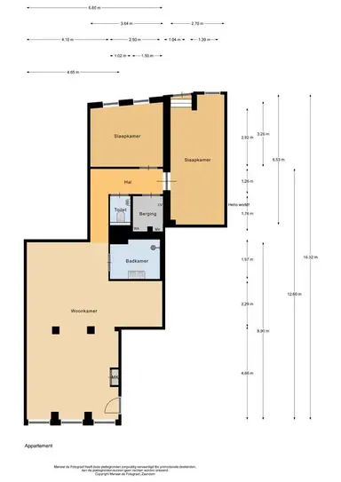 92μ² Διαμέρισμα προς ενοικίαση για 1995€/μήνα σε Zeestraat, Beverwijk