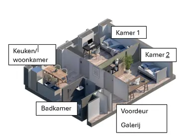 m2 Camera in affitto per 370€/mese a Statenlaan 87A, 's-Hertogenbosch