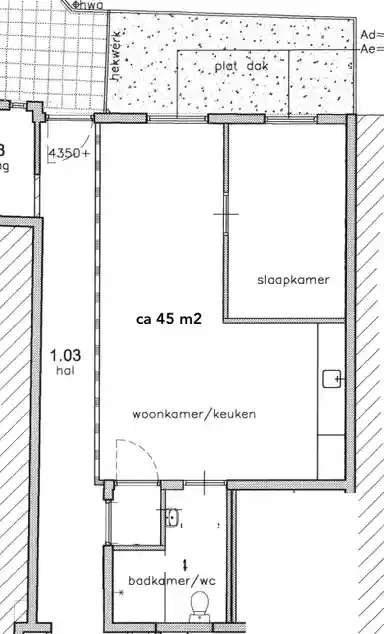 45μ² Διαμέρισμα προς ενοικίαση για 900€/μήνα σε Prinsengang, Apeldoorn