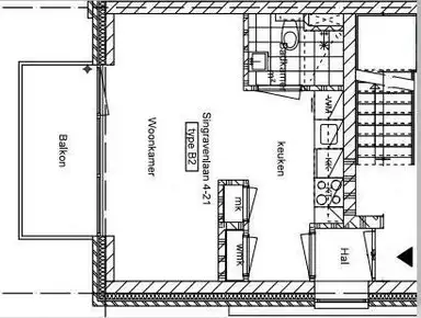 27m2 monolocale in affitto per 1001€/mese a Singravenlaan, Arnhem