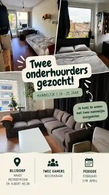 14m2 room to rent for 702€/month in Van der Meydestraat, Rotterdam