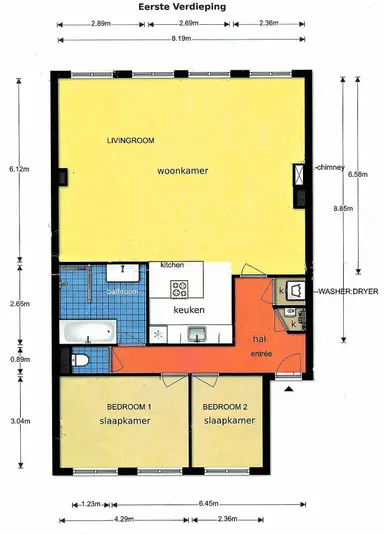 105μ² Διαμέρισμα προς ενοικίαση για 3250€/μήνα σε Singel, Amsterdam