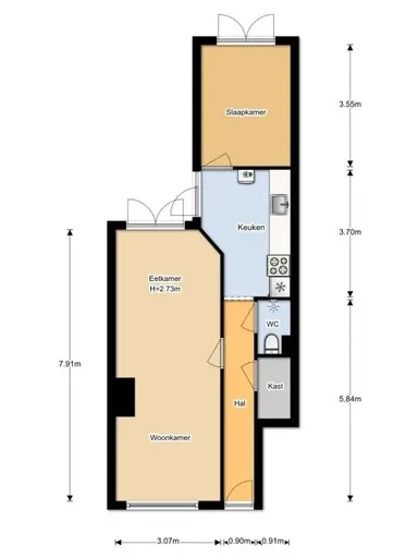 50m2 Appartamento in affitto per 1255€/mese a Linnaeusstraat 25, Utrecht
