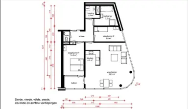 92m2 Appartement te huur voor 707€/maand in Tonnaerstraat, Eindhoven