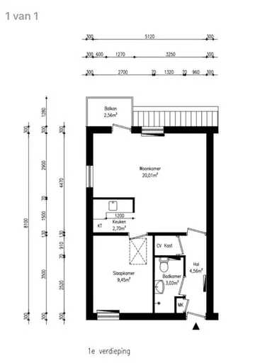43m2 apartment to rent for 843€/month in Lommeroord, Baarn