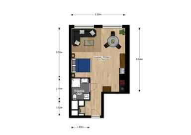 42m2 studio à louer pour 1079€/mois à Brede Hilledijk 104R, Rotterdam